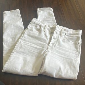 Madewell white 10” high rise skinny crop jeans